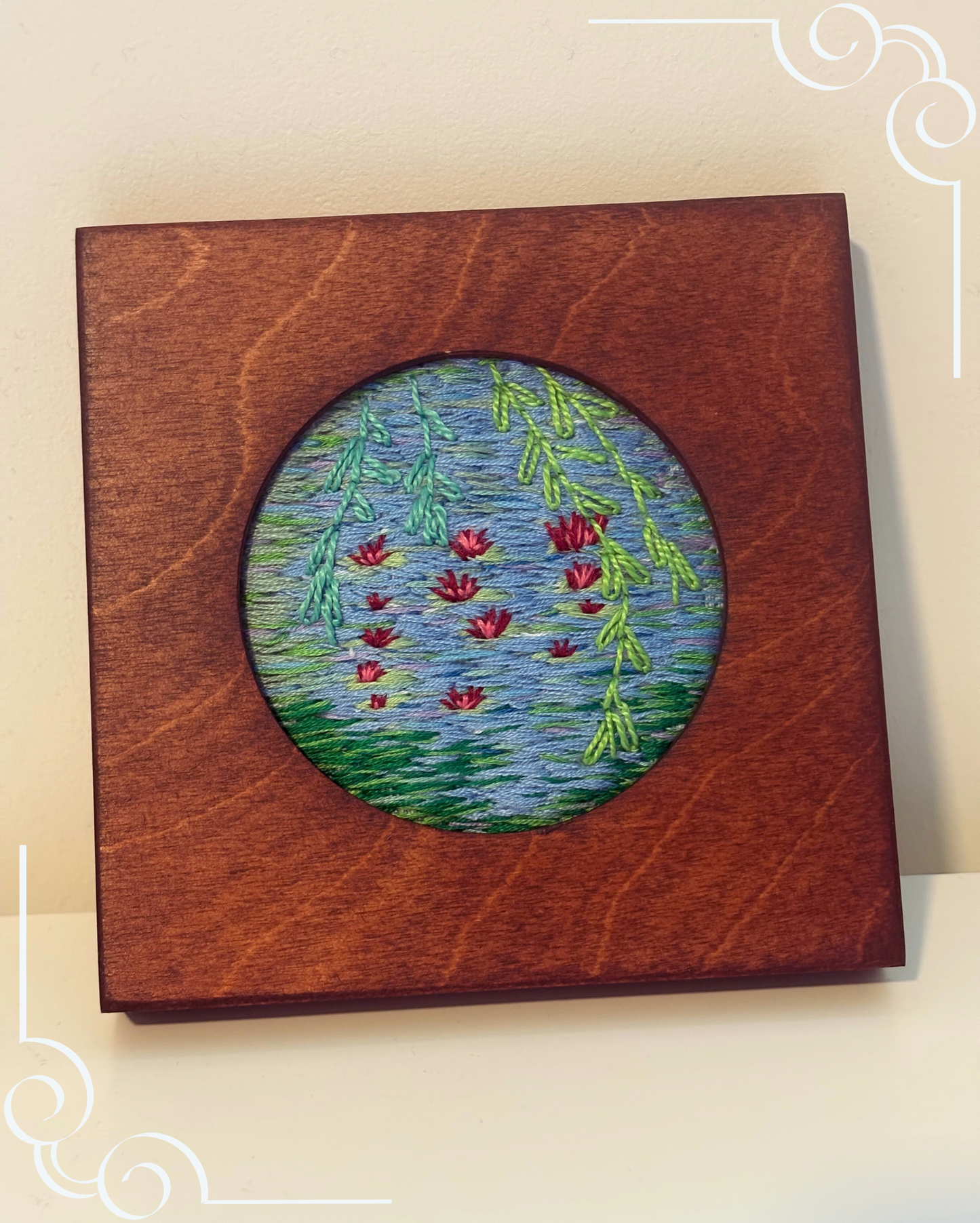 Water Lilies Embroidery Hoop