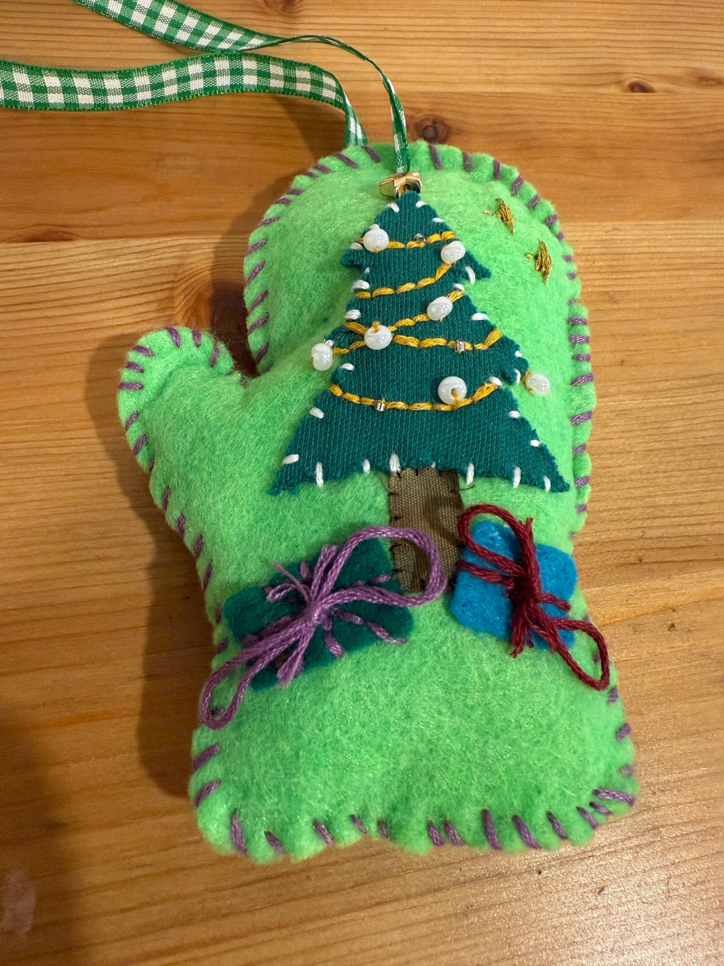 Green Mitten Ornament