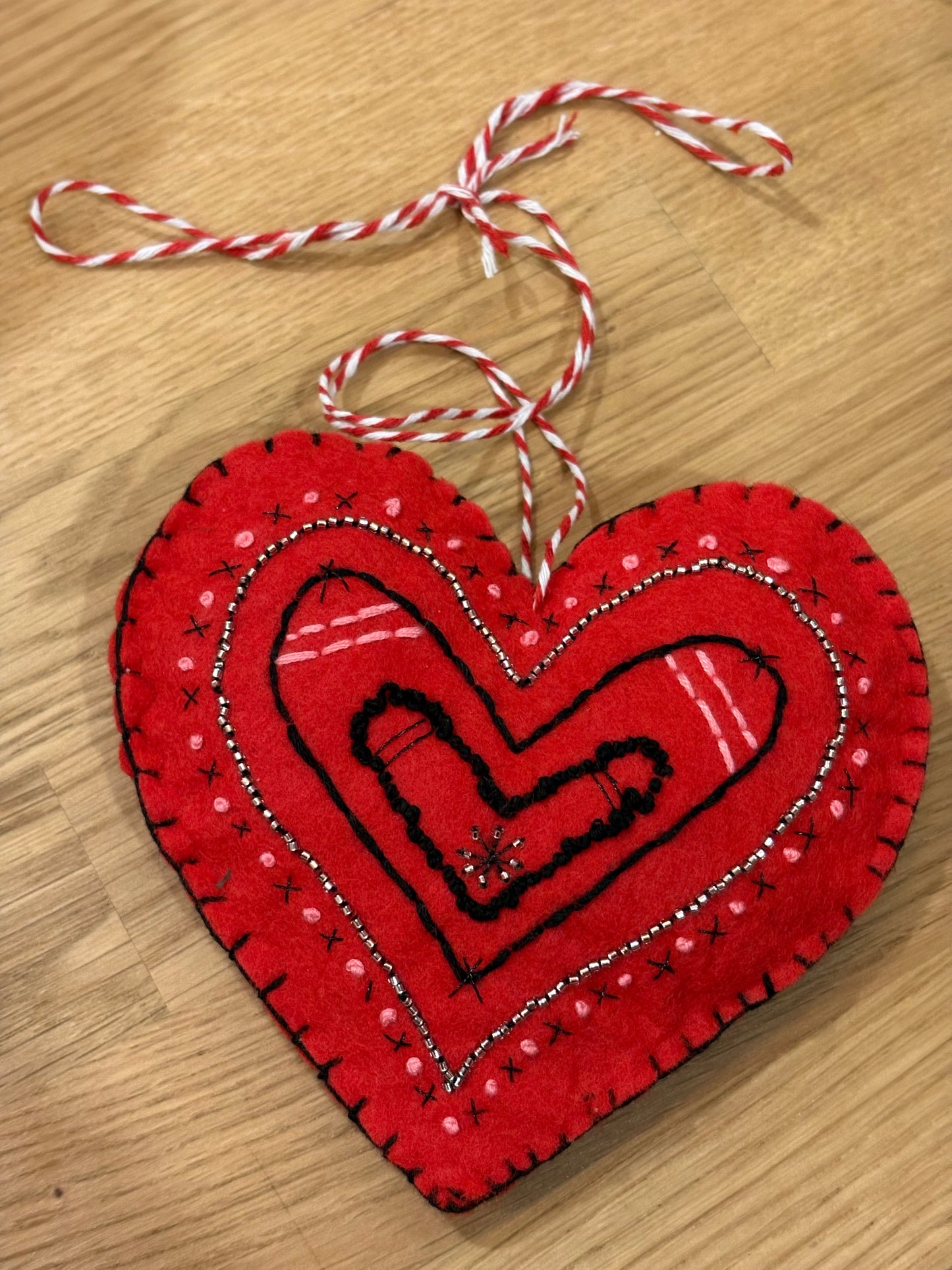 Red Heart Felt Ornament