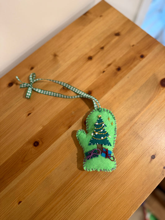 Green Mitten Ornament