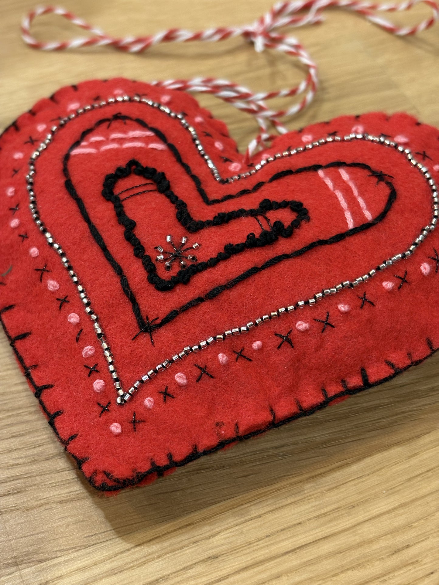 Red Heart Felt Ornament