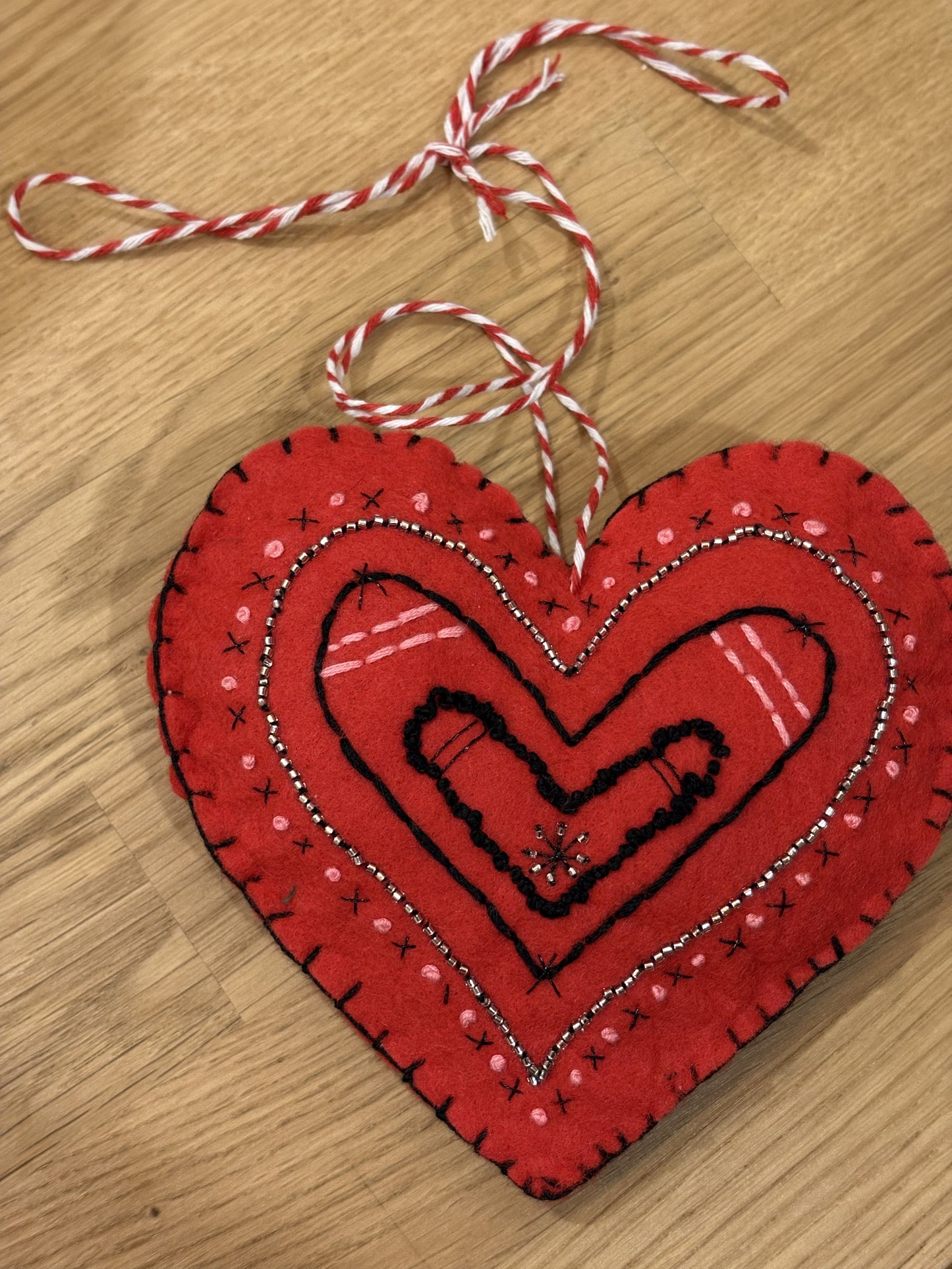 Red Heart Felt Ornament