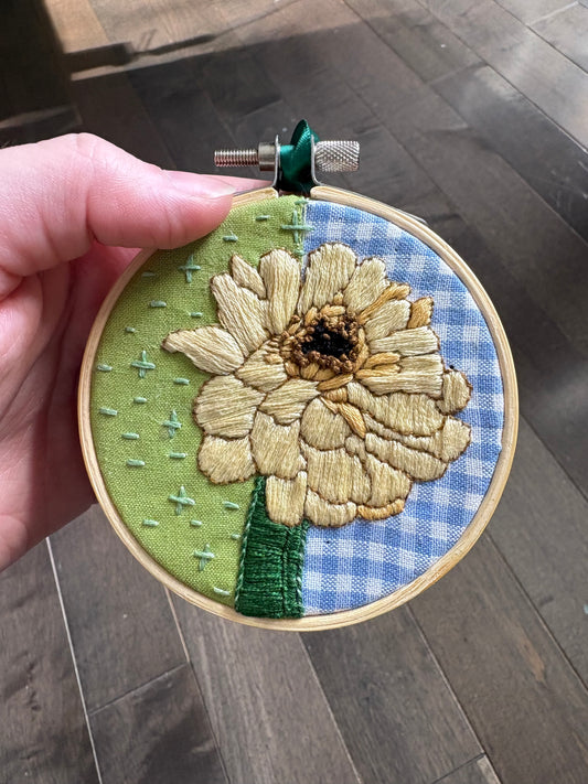 Yellow Flower Embroidery Hoop
